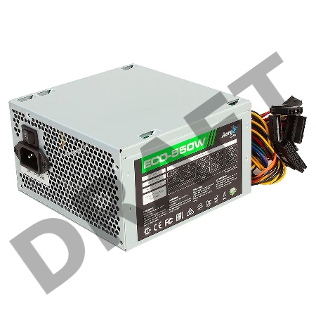 Блок питания Aerocool 550W Retail ECO-550W ATX v2.3 Haswell, fan 12cm, 400mm cable, power cord, 20+4P, 12V 4+4P, 1x PCI-E 6+2P, 4x SATA, 3x PATA, 1x F