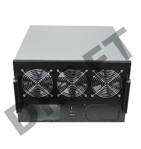 Корпус для майнинга Exegate EX270770RUS Pro 6-470 <без БП, 2*USB, 3*fan 120мм, места под: 6 видеокарт, 2 БП>