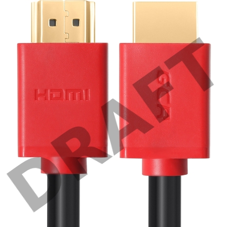 Кабель GCR 1.5m HDMI версия 1.4, черный, красные коннекторы, OD7.3mm, 30/30 AWG, позолоченные контакты, Ethernet 10.2 Гбит/с, 3D, 4K GCR-HM450-1.5m, экран