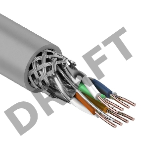 Кабель витая пара Rexant SF/FTP, категория 7, 4 x 2 x 0,57 мм, PVC, внутреннний, серый, 305м