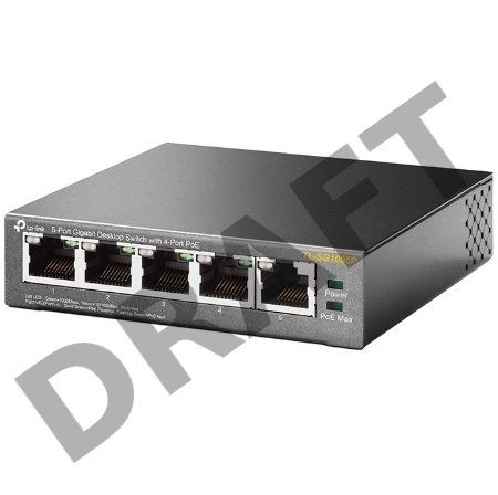 Коммутатор TP-Link SMB  TL-SG1005P 5-портовый гигабитный настольный коммутатор с 4 портами PoE SMB 56W