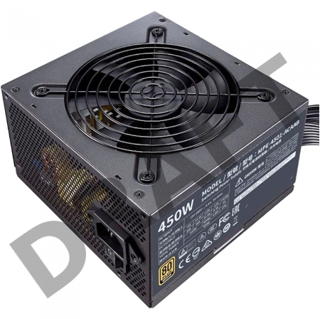 Блок питания Cooler Master MWE Bronze, 450W, ATX, 120mm, 6xSATA, 2xPCI-E(6+2), APFC, 80+ Bronze CLM-MPE-4501-ACAAB-EU
