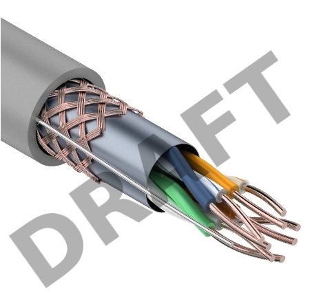 Кабель витая пара REXANT SFTP 4PR 24AWG, CAT5e, бухта 305 м