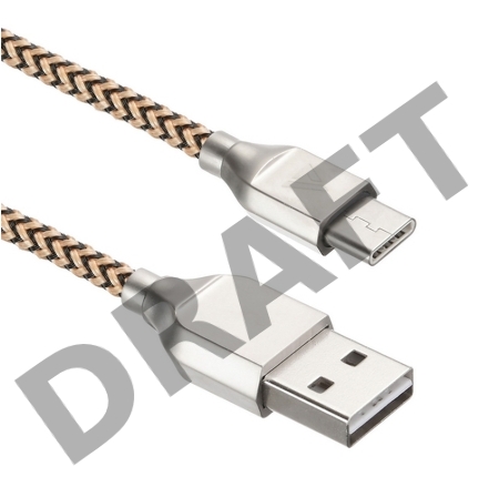 USB кабель ACD-Titan Type-C ~ USB-A Нейлон, 1м, желто-черный (ACD-U927-C2Y)