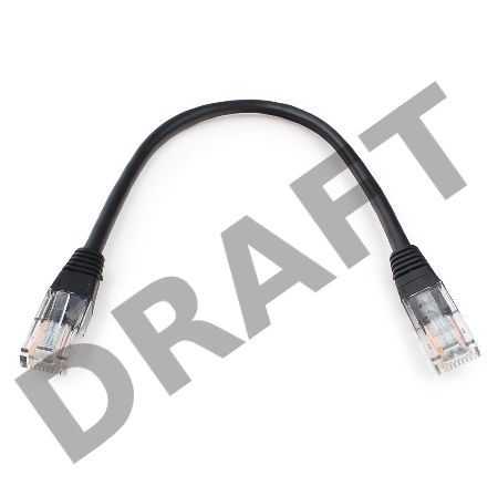 Патч-корд UTP Cablexpert кат.5e 0.25м, литой, многожильный (чёрный)