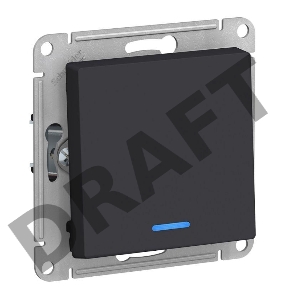 Механизм выключателя 1-кл. ATLAS DESIGN с подсветкой (сх.1а) 10АХ карбон