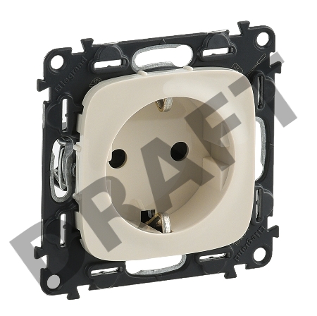 Механизм розетки Valena Allure 16А 250В 2К+З с лицевой панелью безвинт. зажимы сл. кость Leg 753821