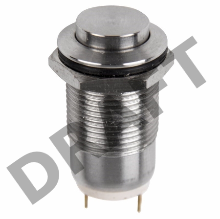 Кнопка  антивандальная Ø12  Фикс (2с) ON-OFF выпуклая (A12-B2) REXANT (в упак. 1шт.)