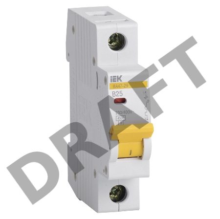Выключатель автоматический модульный 1п B 25А 4.5кА ВА47-29 ИЭК MVA20-1-025-B