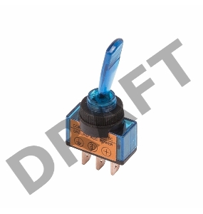 Тумблер 12V 20А (3c) ON-OFF однополюсный  с синей подсветкой  REXANT