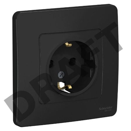 Розетка СП BLANCA 16А 250В без шторок с заземл. антрацит SchE BLNRS001016