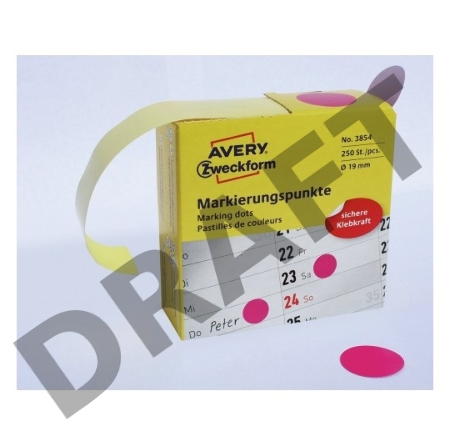 Этикетки Avery Zweckform 3854 250шт на листе диаметр 19мм/70г/м2/красный самоклей. универсальная (упак.:1рул)