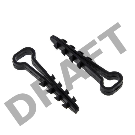 Дюбель-хомут d6х12мм для плоского кабеля полипропилен черн. (уп.50шт) EKF plc-cd-6x12b