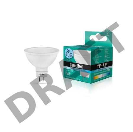 Лампа светодиодная CAMELION LED5-S108/845/GU5.3  5Вт 220В GU5.3 4500К