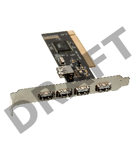 Контроллер Exegate EXE-352 PCI, 4*USB2.0 ext + 1*USB2.0 int (OEM) EX281227RUS