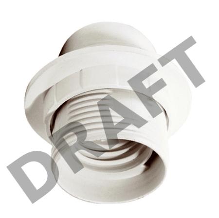 Патрон пластик с кольцом, Е27, белый, стикер на изделии, Iek EPP11-04-01-K01 Ппл27-04-К12