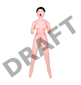 Кукла надувная Dolls-X by TOYFA Violet, брюнетка, с тремя отверстиями, кибер вставка: вагина