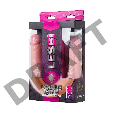 Двусторонний фаллоимитатор LoveToy LESBI TOUCH, телесный, 43 см