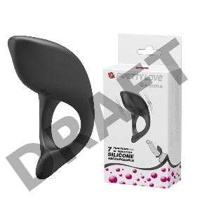 Перезаряжаемое эрекционное виброкольцо с клиторальным стимулятором PrettyLove Gemma