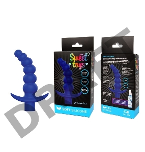 Синяя вибрирующая анальная елочка Sweet Toys - 10,8 см.