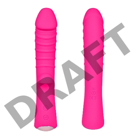 Ярко-розовый вибромассажер 5 Silicone Wild Passion - 19,1 см.