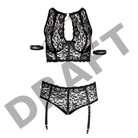 Cottelli Bondage Комплект кружевной с фиксацией, 95D/2XL