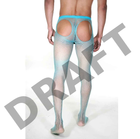 Голубые колготы мужские в мелкую сетку