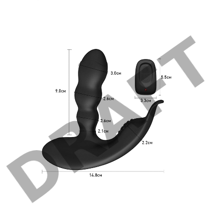 Стимулятор простаты Levett Jonas, силикон, черный, 12,5 см