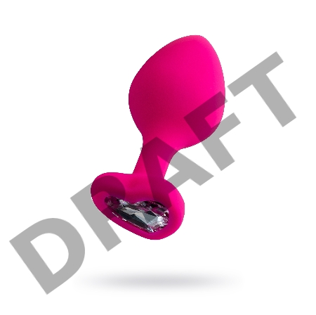 Анальная втулка ToDo by Toyfa Diamond Heart, силикон, розовая, 8 см, Ø 3 см