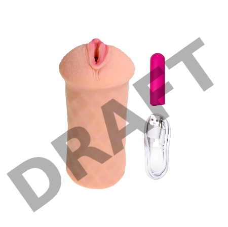 Мастурбатор реалистичный KOKOS ELEGANCE.007 с вибрацией, TPR, бежевый, 16 см