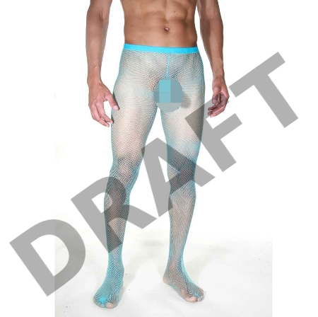 Голубые колготы мужские в мелкую сетку