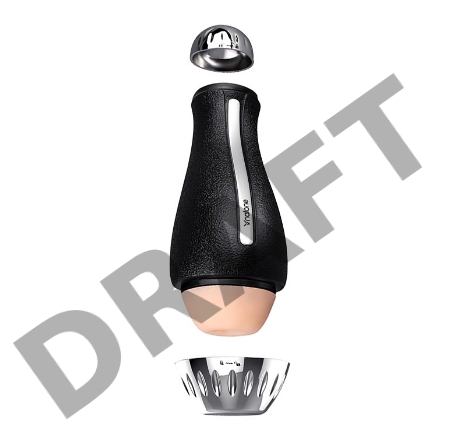 Мастурбатор нереалистичный Nalone Bling, TPE, чёрный, 19,8 см