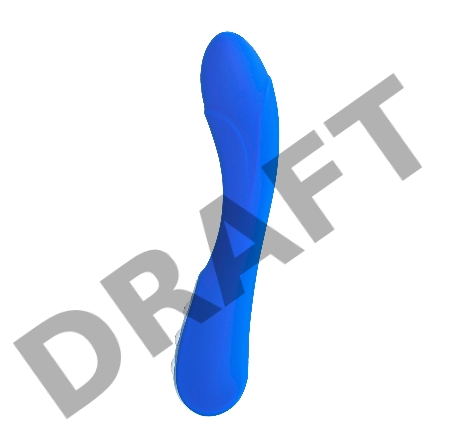 Нереалистичный вибратор L'EROINA by TOYFA Blury, силикон, синий, 18,5 см, Ø 3,4