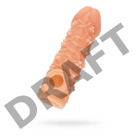  Насадка KOKOS реалистичная с дополнительной стимуляцией, TPE, телесная, 15.6 см