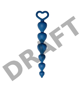 Анальная цепочка Heart Ray диаметр до 2,5 см, длина 17,5 см , цвет кобальт