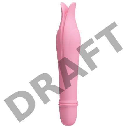 Нежно-розовый миниатюрный вибромассажер Edward с усиками - 14,5 см.