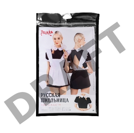 Верхняя часть костюма «Русская школьница», Pecado BDSM, топ, банты, коричнево-белый, 46