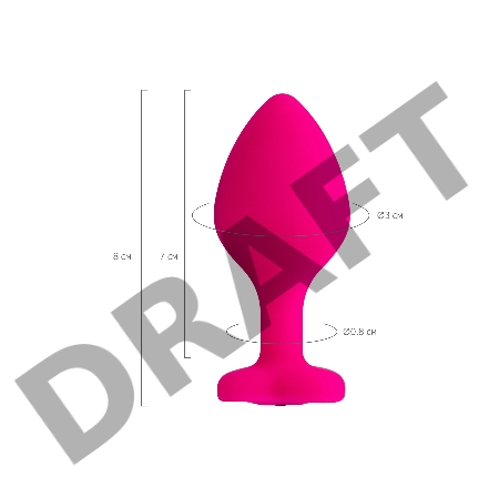 Анальная втулка ToDo by Toyfa Diamond Heart, силикон, розовая, 8 см, Ø 3 см