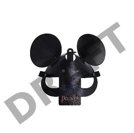 Маска с ушками мышки Pecado BDSM, натуральная кожа, черный