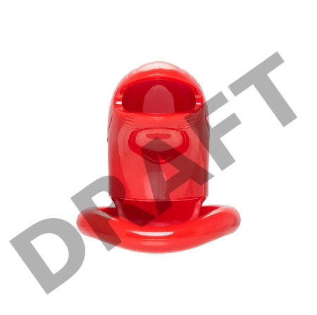 Пояс верности мужской Black&Red by TOYFA, ABS пластик, красный, 10 см