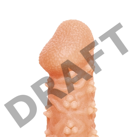  Насадка KOKOS реалистичная с дополнительной стимуляцией, TPE, телесная, 15.6 см