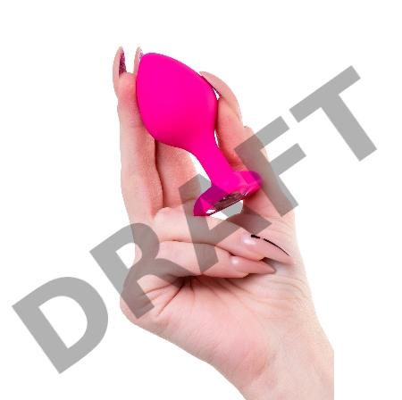 Анальная втулка ToDo by Toyfa Diamond Heart, силикон, розовая, 8 см, Ø 3 см