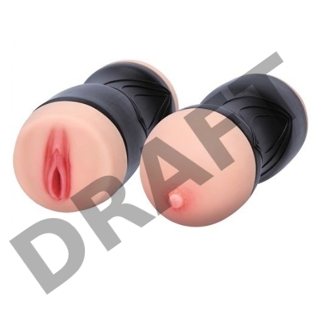 Мастурбатор в пластиковой колбе DOUBLE PLEASURE - вагина и грудь