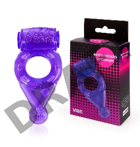 Фиолетовое эрекционное виброкольцо с шипиками