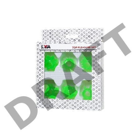 Набор колец на пенис 6 шт TOYFA, TPE, зеленый