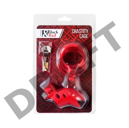 Пояс верности мужской Black&Red by TOYFA, ABS пластик, красный, 10 см