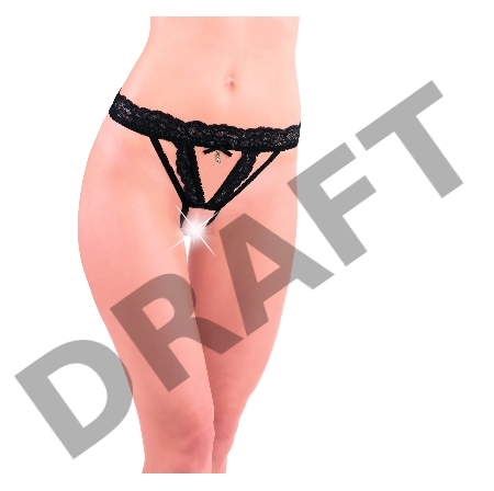 СТРИНГИ ЖЕНСКИЕ С ДОСТУПОМ И ПОДВЕСКОЙ разм. 50-52, цвет черный