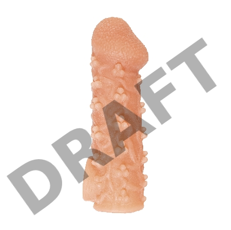  Насадка KOKOS реалистичная с дополнительной стимуляцией, TPE, телесная, 15.6 см