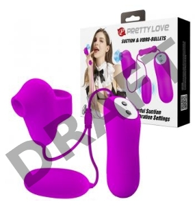 Лиловый вакуумный стимулятор клитора с виброяйцом