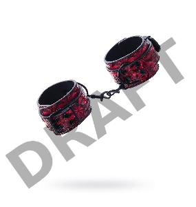 Наручники TOYFA Theatre из материала с 3d эффектом, красные, 27 см.